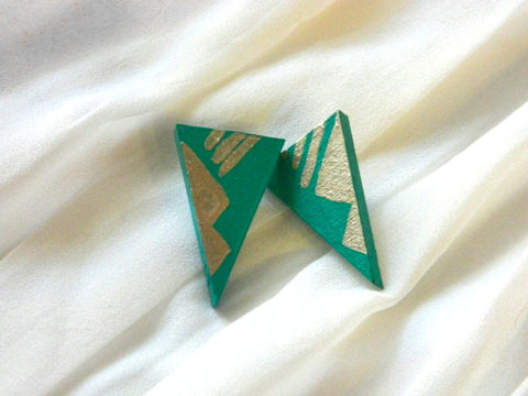 Copy of Teal & Gold Color-Blocked Earrings